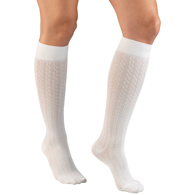 Truform 1975 Women's Cable Pattern Compression Socks, Knee High, 15-20 mmHg