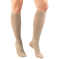 Truform 1975 Women's Cable Pattern Compression Socks, Knee High, 15-20 mmHg