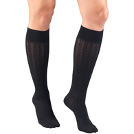 Truform 1975 Women's Cable Pattern Compression Socks, Knee High, 15-20 mmHg