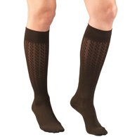 Truform 1975 Women's Cable Pattern Compression Socks, Knee High, 15-20 mmHg