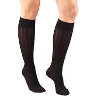 Truform 1975 Women's Cable Pattern Compression Socks, Knee High, 15-20 mmHg