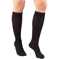Truform 1976 Women's Diamond Pattern Trouser Socks, Knee High 15-20 mmHg