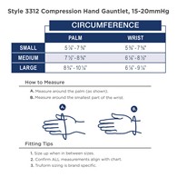 Truform 3312 Lymphedema Compression Gauntlet Glove - 15-20 mmHg - Beige