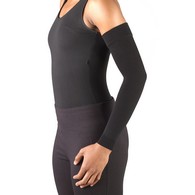 Truform 3315BL-M Lymphedema Compression Arm Sleeve - Soft Top - 15-20 mmHg - Black - Medium