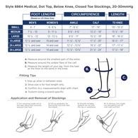 Truform 8864 Knee-High Compression Stockings - Closed Toe - Dot Top - 20-30 mmHg - Beige