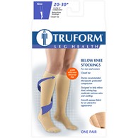 Truform 8864 Knee-High Compression Stockings - Closed Toe - Dot Top - 20-30 mmHg - Beige