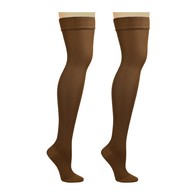 Truform 8868BN-2L Thigh-High Stockings - Closed Toe - Dot Top - 20-30 mmHg - Brown - 2XL