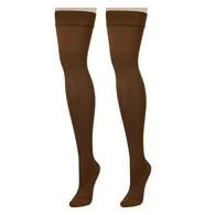 Truform 8868BN-M Thigh-High Stockings - Closed Toe - Dot Top - 20-30 mmHg - Brown - Medium