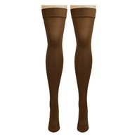 Truform 8868BN-M Thigh-High Stockings - Closed Toe - Dot Top - 20-30 mmHg - Brown - Medium