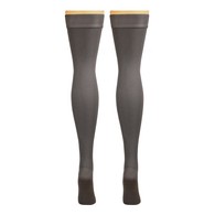 Truform 8868CH-M Thigh-High Stockings - Closed Toe - Dot Top - 20-30 mmHg - Charcoal - Medium