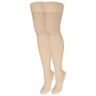Truform 8868LB-L Thigh-High Stockings - Closed Toe - Dot Top - 20-30 mmHg - Light Beige - Large