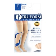 Truform 8868LB-M Thigh-High Stockings - Closed Toe - Dot Top - 20-30 mmHg - Light Beige - Medium