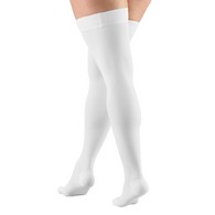 Truform 8868WH-S Thigh-High Stockings - Closed Toe - Dot Top - 20-30 mmHg - White - Small