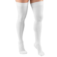 Truform 8868WH-XL Thigh-High Stockings - Closed Toe - Dot Top - 20-30 mmHg - White - XL