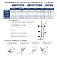 Truform 8878 Classic Medical Compression Stockings - Thigh-High with Dot Top - Unisex - 15-20 mmHg