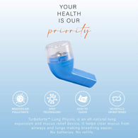 Turboforte Lung Physio - Lung Expansion and Mucus Relief Device with Carrying Case