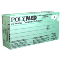 Polymed Ventyv PM102-Polymed Latex Exam Glove, Small (BX/100)