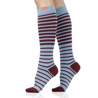 VIM & VIGR Falling Stripe Powder & Wine Nylon Compression Socks