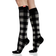 VIM & VIGR Montana Plaid Heathered Gray Cotton Compression Socks