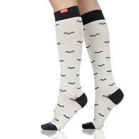VIM & VIGR Petite Bat Cream & Black Nylon Compression Socks