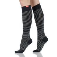 VIM & VIGR Pinstripe Charcoal & White Cotton Compression Socks
