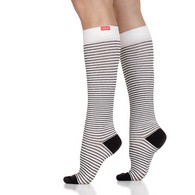 VIM & VIGR Pinstripe Cream & Black Cotton Compression Socks
