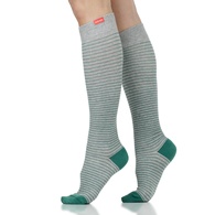 VIM & VIGR Pinstripe Heathered Gray & Pine Cotton Compression Socks
