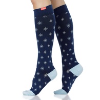 VIM & VIGR Snow Globe Navy & Powder Blue Cotton Compression Socks