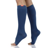 VIM & VIGR Solid Color Moisture-Wicking Nylon Open-Toe Compression Socks - Cashew & Blue Colors