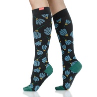 VIM & VIGR Whimsy Black & Sky Cotton Compression Socks